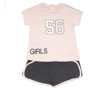 Babykleding meisje - 2 delig setje oud roze/grijs maat 68