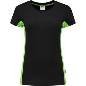 Tricorp t-shirt bi-color Dames - 102003 - zwart / lime - maat XXL