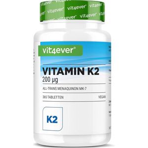 Vit4ever - K2VITAL® - Vitamine K2 - 365 Tabletten - Hooggedoseerd - Veganistisch