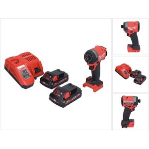 Milwaukee M18 FID3-302 accu slagmoersleutel 18 V 1/4"" 226 Nm borstelloos + 2x oplaadbare batterij 3.0 Ah + lader