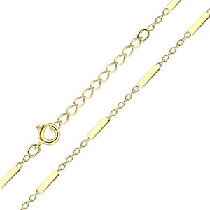 Joy|S - Zilveren ketting - schakel ketting voor kinderen - 30 cm + 5 cm extension - 14k goudplating