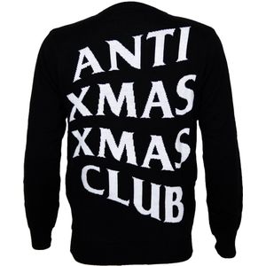 Anti Xmas Xmas club - Kersttrui met lampjes - Anti kerst kersttrui - Maat S - Gebreide kersttrui - Heren kersttrui - Dames kersttrui - Foute kersttruien - Kerst outfit - Kerstkleding - Lelijke kersttrui - Gekke kersttrui -LED Kersttrui