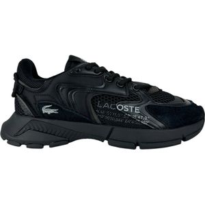 Lacoste - L003 - Sneakers - Zwart - Polyester/Polyurethaan/Suèdeleer