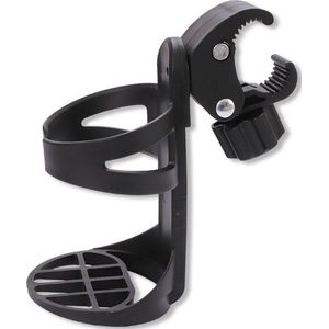 Bekerhouder fiets - Bekerhouder - PP - zwart - Cupholder Kinderwagen - 360 graden rotatie - verstelbare klem - Universele - groot kaliber - voor mountainbikes, fietsen, kinderwagens en rolstoelen
