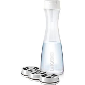 Laica Flow'n Go GlaSSmart - glazen waterfilterkan en waterfles in 1 - inhoud 1,1 liter - inclusief 3 x fast disk waterfilter - filter terwijl je schenkt
