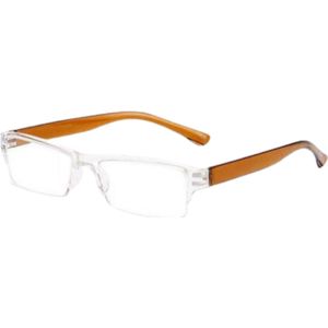 XYZ Eyewear Leesbril Bruin +1.50 - Dames - Heren - Leesbrillen - Trendy - Lees bril - Leesbril met sterkte - Voordeel - Randloos - Met sterkte +1.50