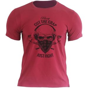 Fluory Cut the Crap Just Fight T-shirt Bordeaux Rood maat S