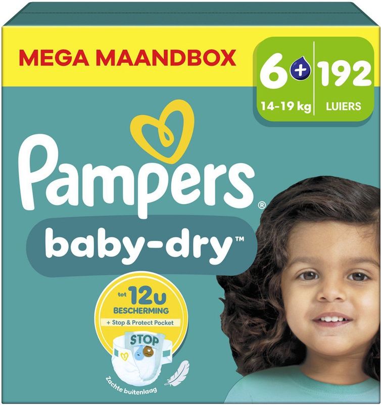 Pampers - Baby Dry - Mega Maandbox - 192 Luiers