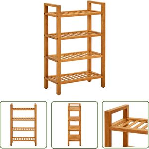 The Living Store Schoenenrek Eikenhout - 50 x 27 x 80 cm - Rustiek