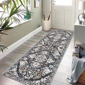 Carpet Runner 60 x 180 cm Non-Slip - Hallway Runner Shaggy Soft Kitchen Rug - Machine Washable Entrance Floor Mat - Laundry Room Bedroom Stairs Bathroom trapmatten