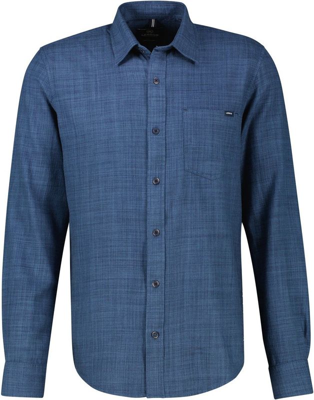 Lerros - Overhemd - Storm Blue - Lange Mouwen - Fancy Twill
