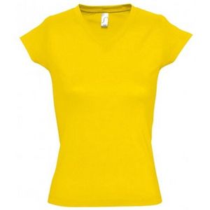 SOLS Dames/dames Maan V Hals T-Shirt met korte mouwen (Goud)