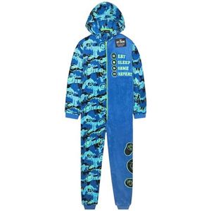 Fleece Jumpsuit voor Jongens en Tieners - Zachte Pyjama met Capuchon en Ritssluiting