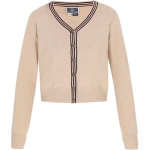 DreiMaster - Maritim - Gebreid Vest - Beige / Zwart / Wit