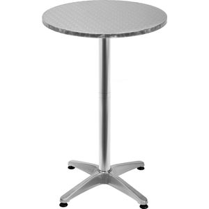 Casaria - Statafel - Ø60cm - Aluminium - Hoogte Verstelbaar - Klapbaar - Zilver