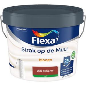 Flexa - Strak op de Muur Binnen Muurverf Mat - 85% Rabarber - Mengverf - 2.5 Liter