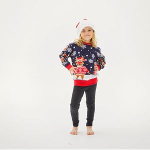 Foute Kersttrui Kinderen - Jongens & Meisjes - Christmas Sweater ""Rudolf Brengt Een Cadeau"" - Maat 98-104 - Sinterklaas - Kerst - Kerstcadeau