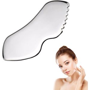 Stainless Steel Face Massager - Guasha Face Massager voor het Vormen van de Kin - Verminderen van Zwelling - Stralende Huid - Duurzame Huidverzorging Tools - Zilver