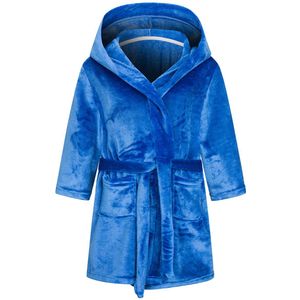 Badjassen voor meisjes - Warme effen winterbadjassen - Vlamvertragende stof - Flanellen badjassen voor kinderen - Dubbelzijdige fleece badjassen met capuchon en zakken - Badjassen met capuchon voor jongens - Pyjamacadeaus - Huiskleding - 100#