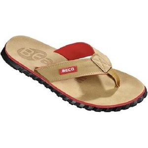 BECO Teenslippers Heren - Eva/rubber - Beige/rood - Maat 40