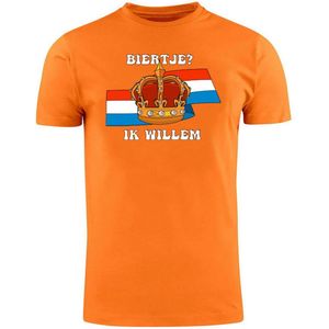 Biertje ik Willem Oranje T-shirt - koningsdag - oranje - bier - kroon - humor - grappig