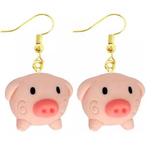 Akyol - Varken oorbellen- Roze - Varken oorhangers -Cadeau - sieraad - Pig - dieren oorbellen - dieren - varken - Sieraad - oorbel - oorhangers boerderij – cadeau-carnaval - gift