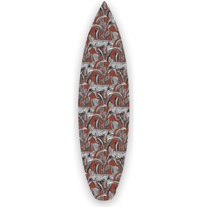 Surfboard Wall Decoration Panther Jungle Gray
