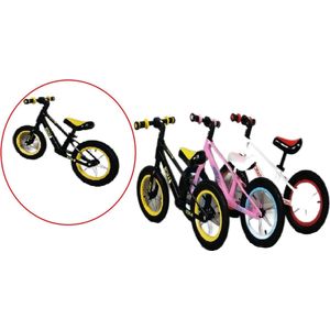 Loopfiets- kindersportbalans fiets - Fiets zonder pedaal - competitieve kindersportbalans fiets - 14 inch - voor kinderen van 3 4 5 6 7 jaar voor jongens en meisjes - Verstelbare stoel - Luchtbanden - Comfortabel en zeer licht - Zwart and Geel