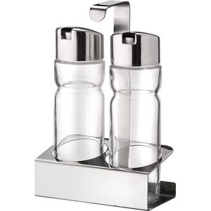 2 stuks oliekan - Prima Collection roestvrij staal en glas - druppelbescherming