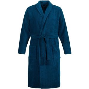 JP 1880 - Heren - Badjas thuispak sjaalkraag badstof tot 8XL - Blauwgroen - Maat 3XL