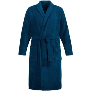 JP 1880 - Heren - Badjas thuispak sjaalkraag badstof tot 8XL - Blauwgroen - Maat 3XL