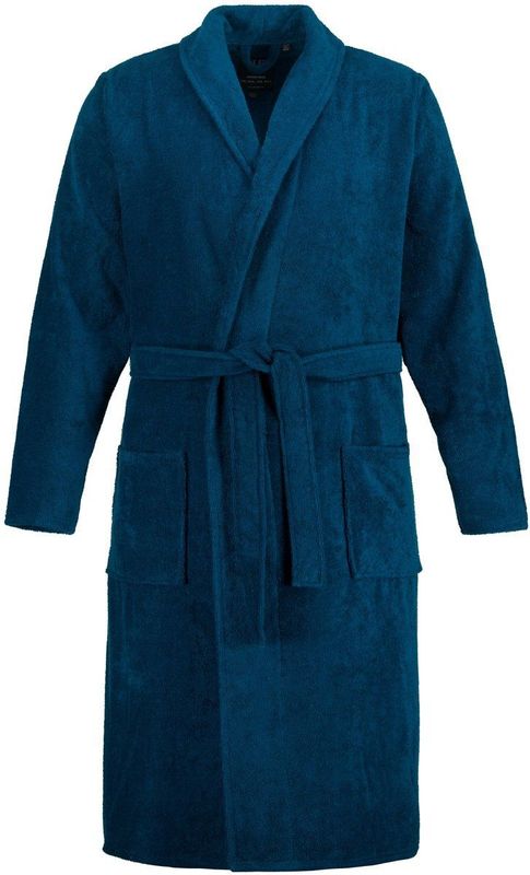 JP 1880 - Heren - Badjas thuispak sjaalkraag badstof tot 8XL - Blauwgroen - Maat 3XL
