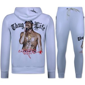 2Pac Joggingpak Heren - Tupac Trainingspakken Heren - Huispak Heren Volwassenen - 3390 - Wit