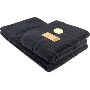 ARTG® Towelzz - Badmat - 100% Katoen - Zware kwaliteit - 50 x 80 cm -  Zwart - Black -