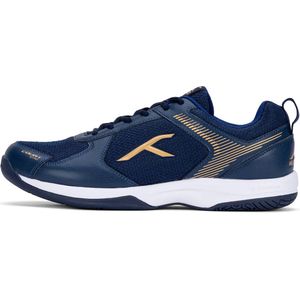 HUNDRED Court Star Non-marking professionele badmintonschoenen voor heren (marineblauw/goud, EU 45/UK 11/US 12) | X-kussenbescherming | Geschikt voor indoortennis/squash/tafeltennis/basketbal en padel