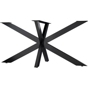 CLP Hardwick Tafelpoten - metaal - doe-het-zelf - hoogte van 71 cm - Stervormig tafelframe - gepoedercoat - industrieel zwart