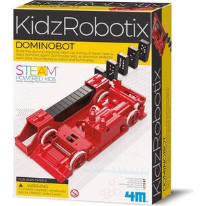 4M KIDZROBOTIX: DOMINOBOT 16-57cm, met gedetailleerde instructies, werkt op 2x1.5V AAA batterijen (niet inbegrepen), doos, 8+