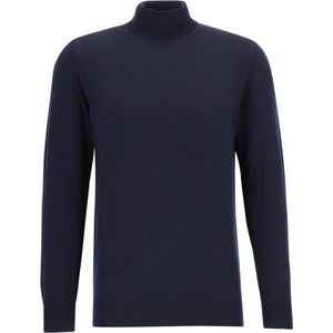 Profuomo - Slim Fit Coltrui - Donkerblauw - 100% Wol