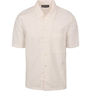 Marc O'Polo - Overhemd Short Sleeves Seersucker Off White - Heren - Maat XXL - Regular-fit
