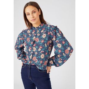 Damart - Blouse in *zuivere viscose - Dames - Blauw - 38