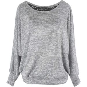 Sweatshirt trui met kanten rug, loose fit - dames