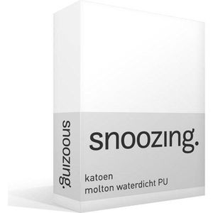 Snoozing Molton - Waterdicht PU - Hoeslaken - Lits-jumeaux - 160x200 cm - Wit