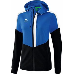 Erima Squad Trainingsjack Met Capuchon Dames - New Royal / Zwart / Wit | Maat: 44