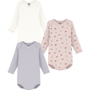 Petit Bateau Set van katoenen body's met lange mouwen en bloemenprint