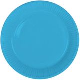 Folat - Azure blauwe Borden 23 cm - 8 stuks