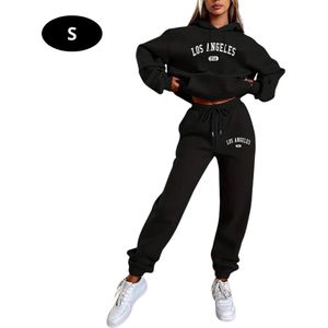 Nivard Joggingpak Dames - Huispak - Volwassenen - Trainingspak - Comfortabel - Jogging Pak - Joggingsbroek - Zwart - S