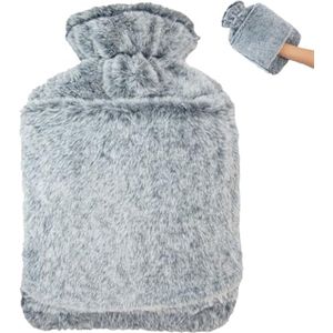 Grote Warmwaterkruik met Kangoeroezak - 2 L, Lekvrij en Zacht voor Kinderen en Volwassenen