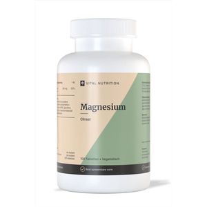 Vital Nutrition Magnesium Citraat - Organisch gebonden - Goed opneembaar - 100 Tabletten - 200mg