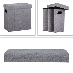 Opvouwbare Opberg Poef - Hocker – Bench – Bench with Storage space - Zitkist – Woonkamer accessoires 49,5 x 46 x 25,5 cm
