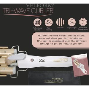 Krultang met 3 Buizen - Keramische Tri-Wave Curler voor Diverse Kapsels